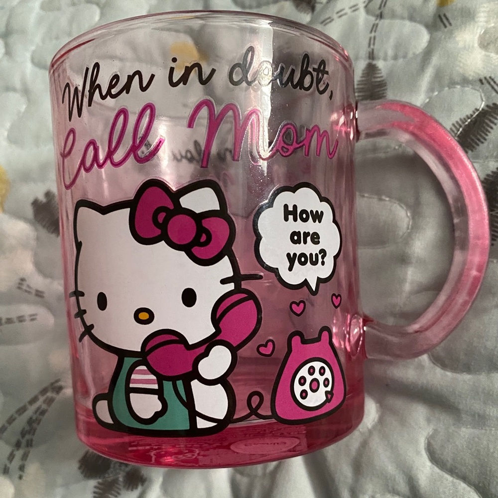 New HELLO KITTY Clear Pink Mug